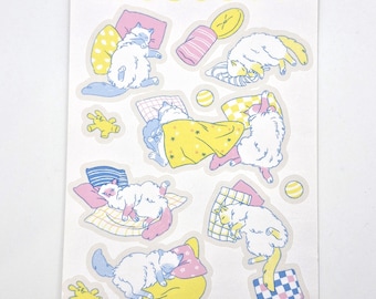 Sleepy Cats Sticker Sheet Kitties Kitty