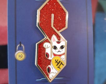 proSperity - Universal Cool S enamel pin lucky cat maneki neko glitter sparkle cute The S Thing