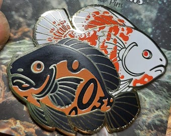 Tiger Oscars Enamel Pin Fish Fishkeeping Aquarium