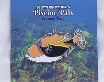 Reef Triggerfish Enamel Pin, Humuhumu, Hawaii State Fish