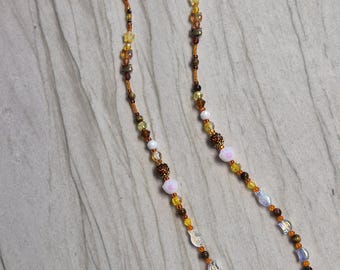 Cute orange cat beaded eyeglass chain handmade gift for girlfriend gift for mom gifts for grandma