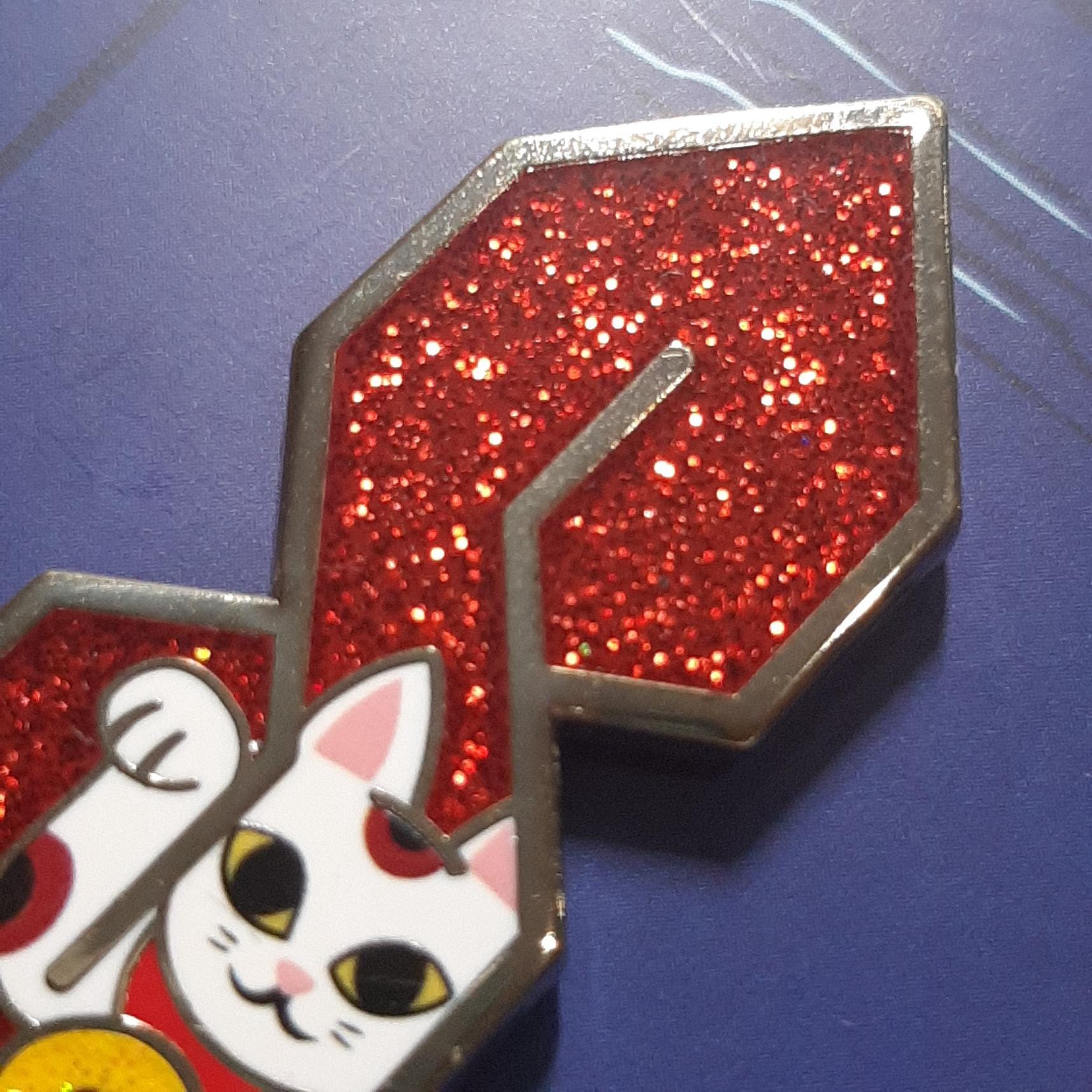 Prosperity - Universal Cool S Enamel Pin Lucky Cat Maneki Neko Glitter ...