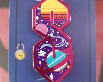 coSmos - Universal Cool S enamel pin Vaporwave space scifi spaceship planets sun blacklight glow in the dark science fiction The S Thing