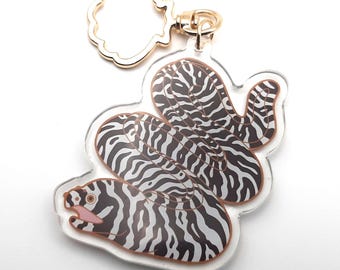 Double Sided Zebra Moray Eel Keychain Charm 2.5'' Fish Reef Snorkel Scuba Fishkeeper