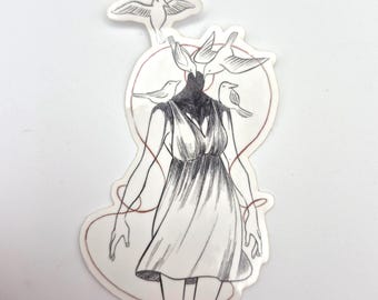 Original Art Sticker Horror Headless