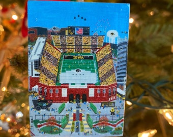 Kinnick Stadium University of Iowa Ornament, Iowa, Decoupaged Ornament, Iowa City