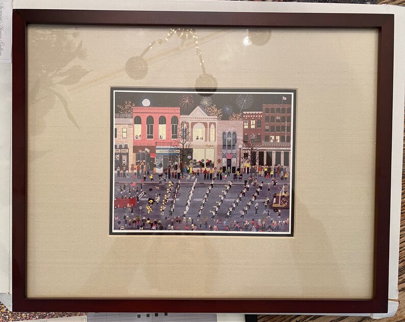 Iowa City, Homecoming Parade, University of Iowa lithograph print unframed or framed image 7