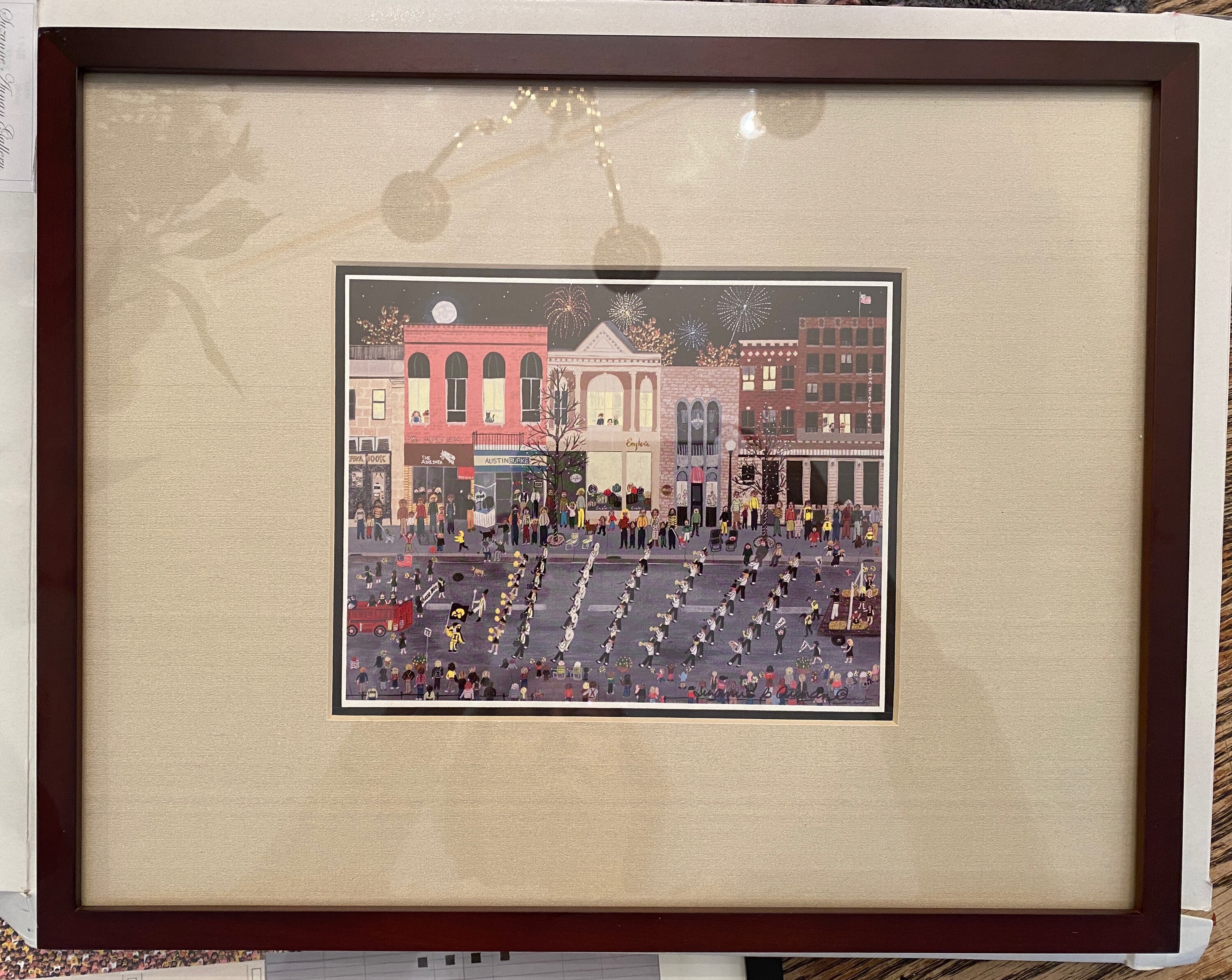 Iowa City, Parade, University of Iowa Lithograph Print