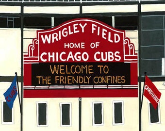 WORLD SERIES CHAMPIONS!  Art Print, Wrigley Field, Chicago Cubs, Wrigleyville, Cubs Win!  Eight print choices