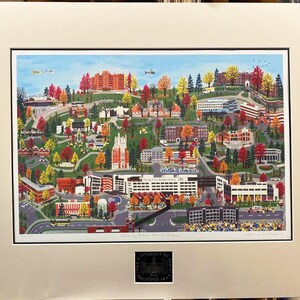 University of Iowa Medical Campus Lithograph Print, Optional Brass Plaque Commemorative Frame image 10