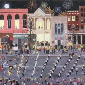 Iowa City, Homecoming Parade, University of Iowa lithograph print unframed or framed image 1