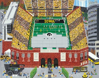 Kinnick Stadium ART PUZZLE  1000 pieces  University of Iowa Hawkeye Football