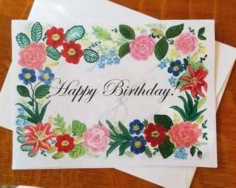 Happy Birthday Card, blank inside, original artwork