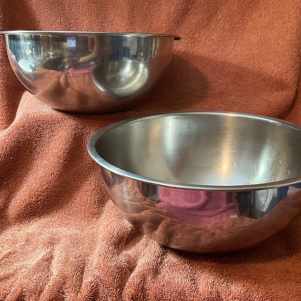 Large Shallow Stainless Steel Bowl Etsy