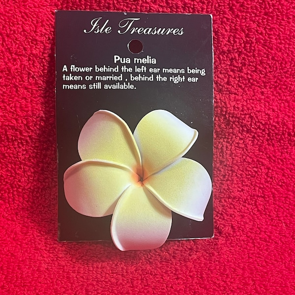 Vintage Isle Treasures Pua Melia flower hair clip nice for a luah