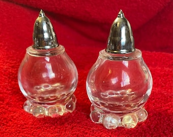 Vintage Candlewick Boopie zout- en pepervaatjes zoolspijkerbodems van Imperial Glass