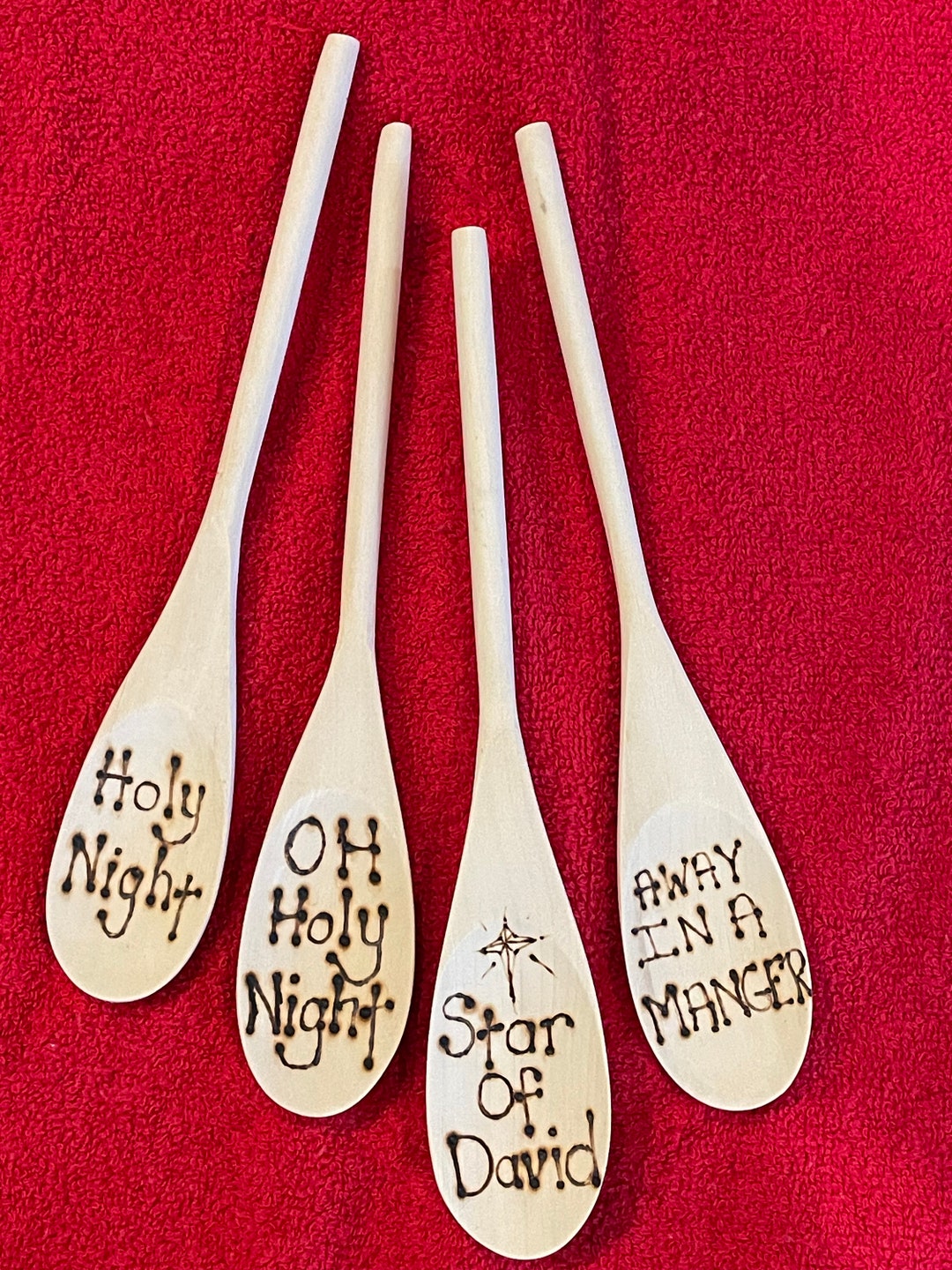 10 Wooden Spoons With Christmas Sayings on Them for Etsy