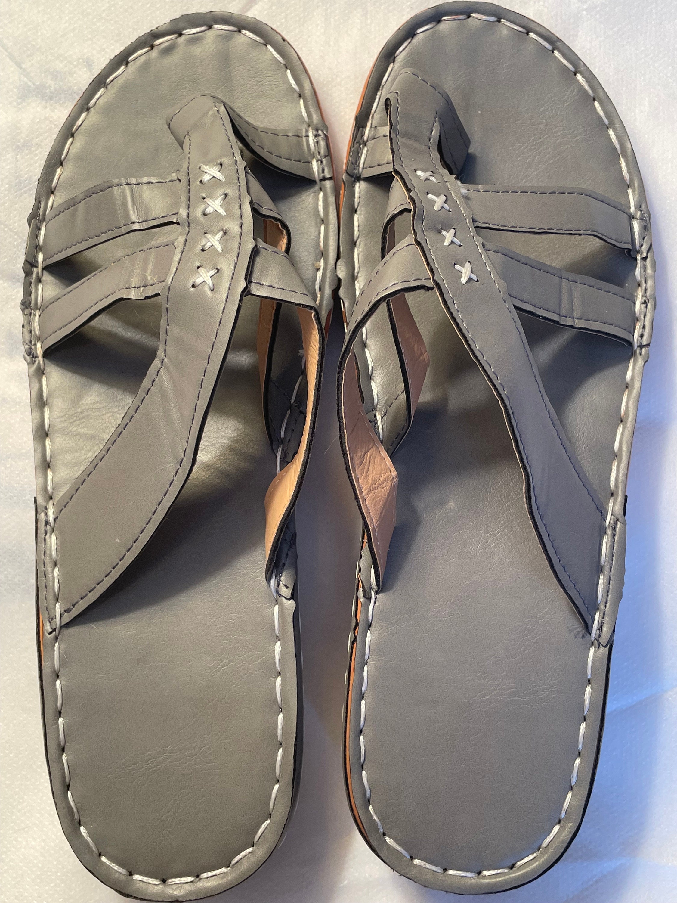 Louis Vuitton Men Criss Cross Leather Slide Flats SIZE 7UK (7.5US)