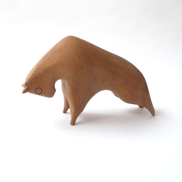 Schwedischen modernistischen Hand geschnitzte Holz Bull