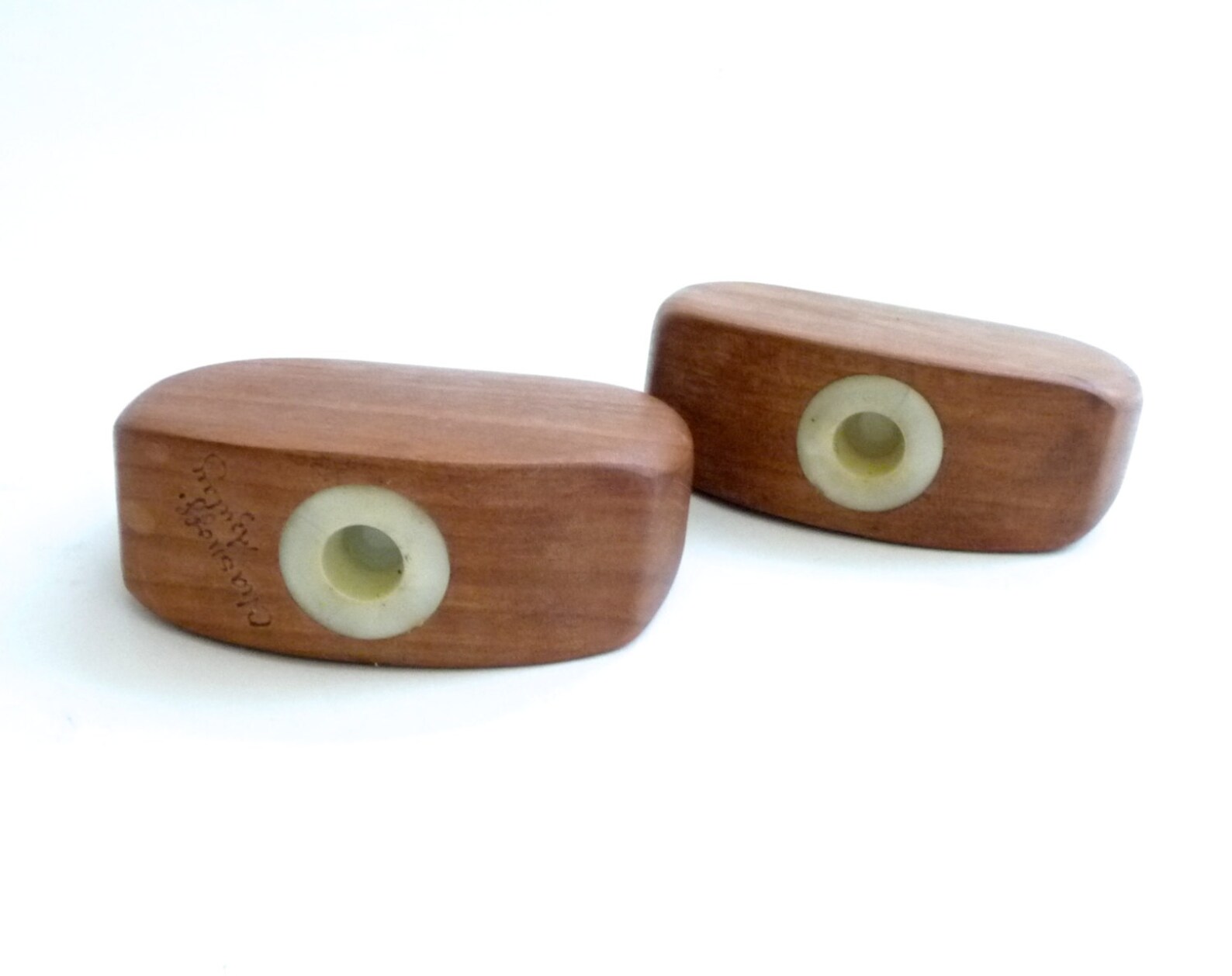 Handmade Modernist Wood Salt and Pepper Shakers by Chasnoff Etsy