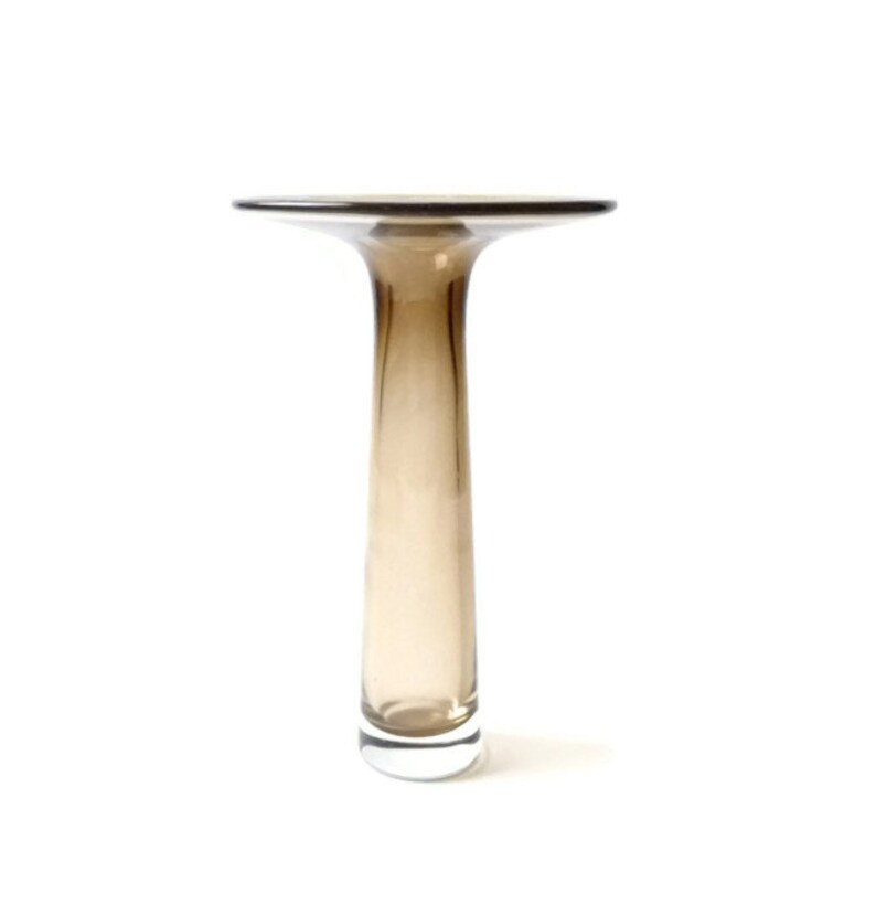 Modernist Rosenthal Smoked Glass Vase Etsy