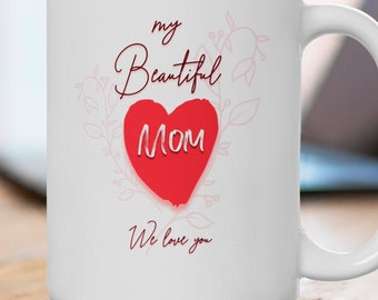 Taza dia de la madre, regalo personalizado para mamá, taza de flores personalizada, taza del primer día de la madre, regalo de baby shower.