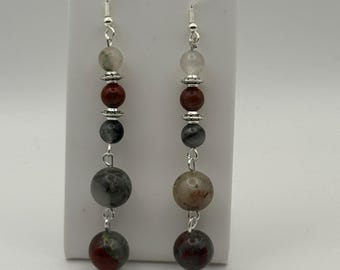 Pendientes colgantes de piedra de sangre africana