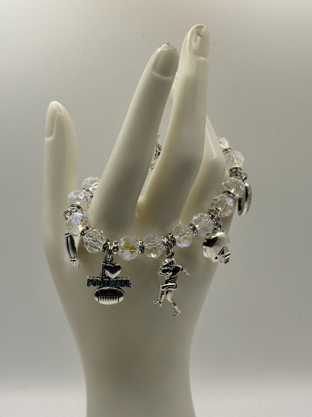 I Love Football Charm Bracelet - Etsy