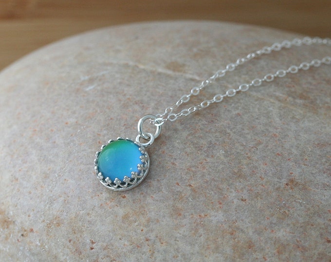 Mood Necklace Sterling Silver Necklace Color Changing Necklace Gifts