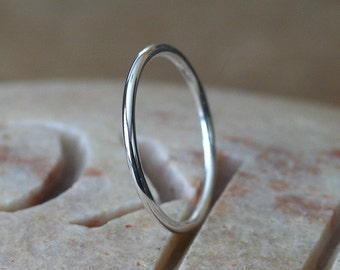 Stacking Ring Sterling Silver, Medium Thick Ring 1.3 mm, Skinny Stacking Ring, Small Silver Stacking Ring, Ethical Silver Ring