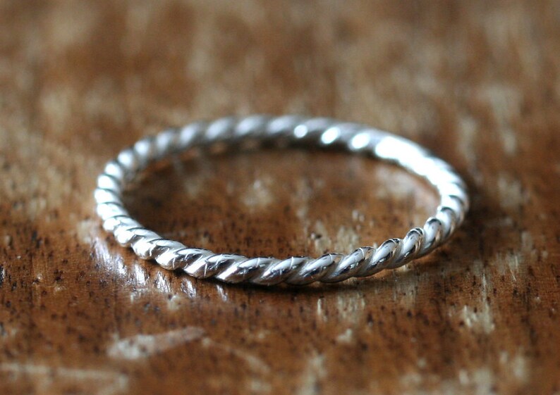 Twisted Wire Stacking Ring in Sterling Silver Twisted Silver | Etsy
