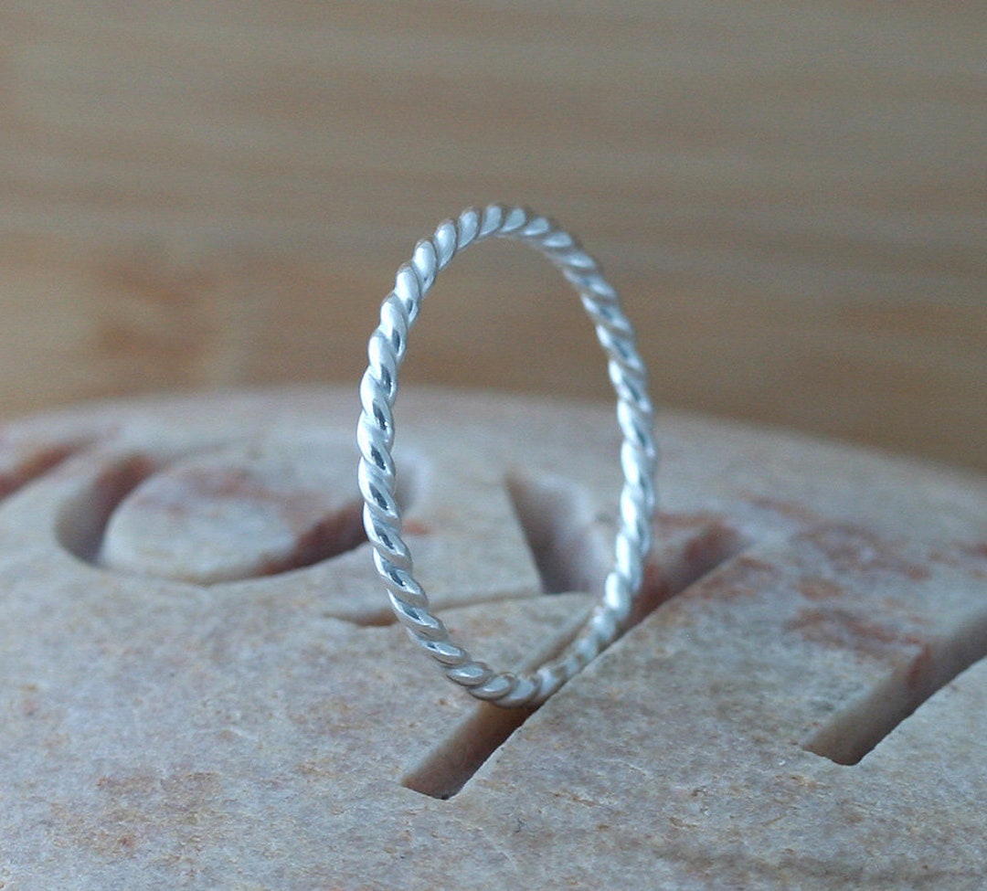 Twisted Wire Stacking Ring in Sterling Silver, Rope Stacking Ring ...
