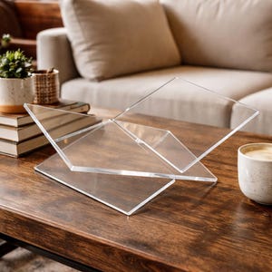 Minimalist Acrylic Book Stand, Clear Interlocking Display for books, Albums
