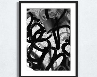 Graffiti Photography Print 1, Digital Printable Analog B&W Photography, Original Artwork Designs, Small Print, Poster, Instant Download Art