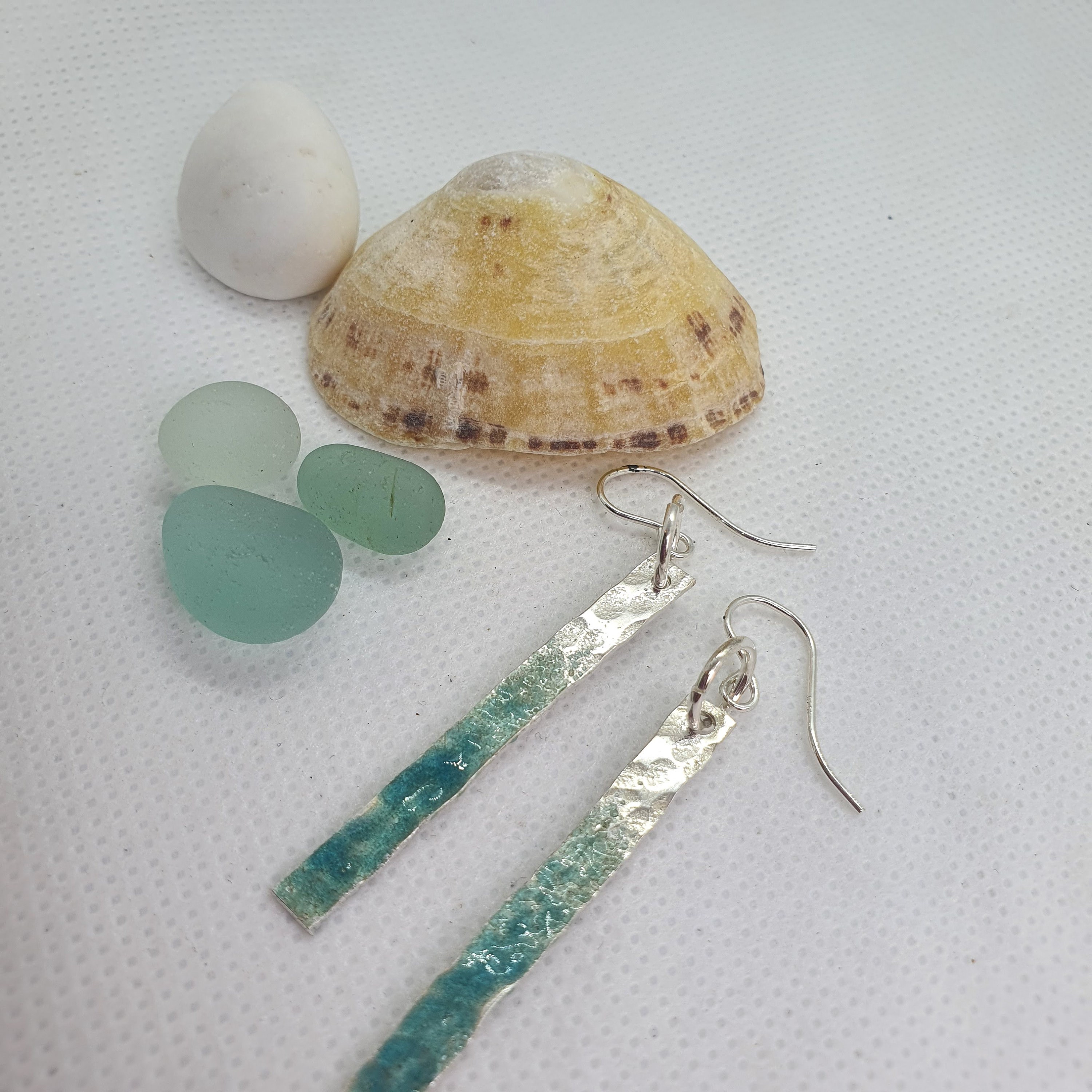 Enamelled bar earrings