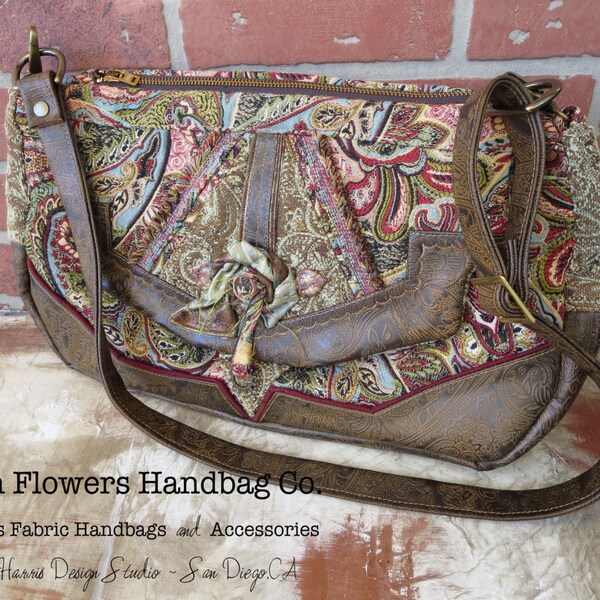 Bags and Purses Ladies Handbag Women's Fabric Handmade Purse Tapestry Fabric Women's Handbag Adjustable Fall Shoulder Bag Divider Pockets