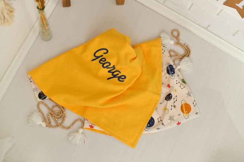 Personalized Swadlle Stroller Blanket,Baby Shower Gift,Embroidered Custom Baby Blanket,Blanket With Name, Newborn Baby Gift, Nursery Blanket zdjęcie 5