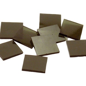 Moss Green Cathedral Rough Rolled Square Hand Cut Glass Mosaic Tile Shapes Fusible 96 coe