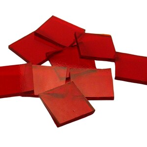 Ruby Red Cathedral Smooth Triangles | Hand Cut Glass Mosaic Tile Shapes | Fusible 96 coe