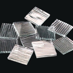 500 Clear Chord Package of 1/2&quot; Square Hand Cut Glass Shapes | Stained Glass, Mosaic and Fusible 96 coe Glass