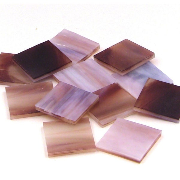 Sierra Red Pearl Opal Brown Cream Triangles | Hand Cut Glass Mosaic Tile Shapes | Fusible 96 coe