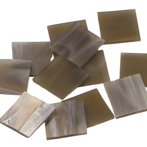 Bronze White Wispy Triangles | Hand Cut Glass Mosaic Tile Shapes | Fusible 96 coe