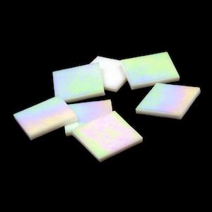 4&quot; x 8&quot; White Opal Iridized  | Stained Glass, Mosaic and Fusible 96 coe Glass
