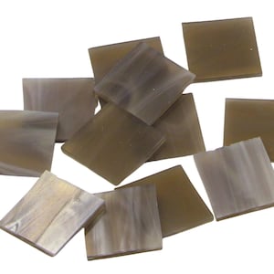 125 Bronze Wispy Package of 1&quot; Square Hand Cut Glass Shapes | Stained Glass, Mosaic and Fusible 96 coe Glass