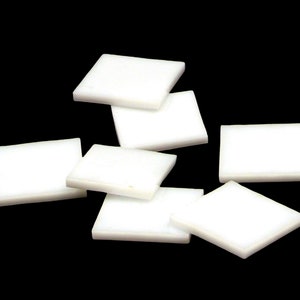 White Opal Square Hand Cut Glass Mosaic Tile Shapes | Fusible 96 coe