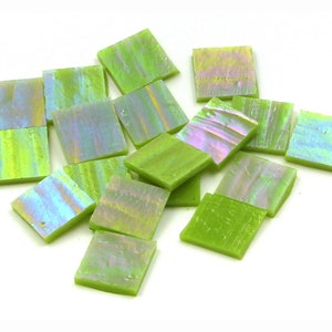 4&quot; x 8&quot; Lime Green Opal Iridized | Stained Glass, Mosaic and Fusible 96 coe Glass