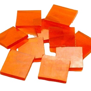 Orange Wispy Triangles | Hand Cut Glass Mosaic Tile Shapes | Fusible 96 coe