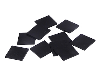 125 Thin | Black Opal Package of 1&quot; Square Hand Cut Glass Shapes | Stained Glass, Mosaic and Fusible 96 coe Glass