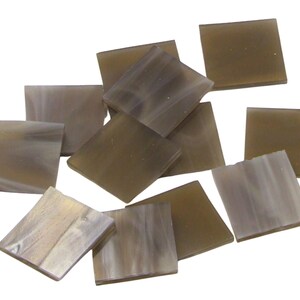 Bronze White Wispy Square Hand Cut Glass Mosaic Tile Shapes | Fusible 96 coe