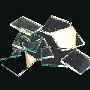 Clear Icicle Smooth Rectangle Border Hand Cut Glass Mosaic Tile Shapes | Fusible 96 coe